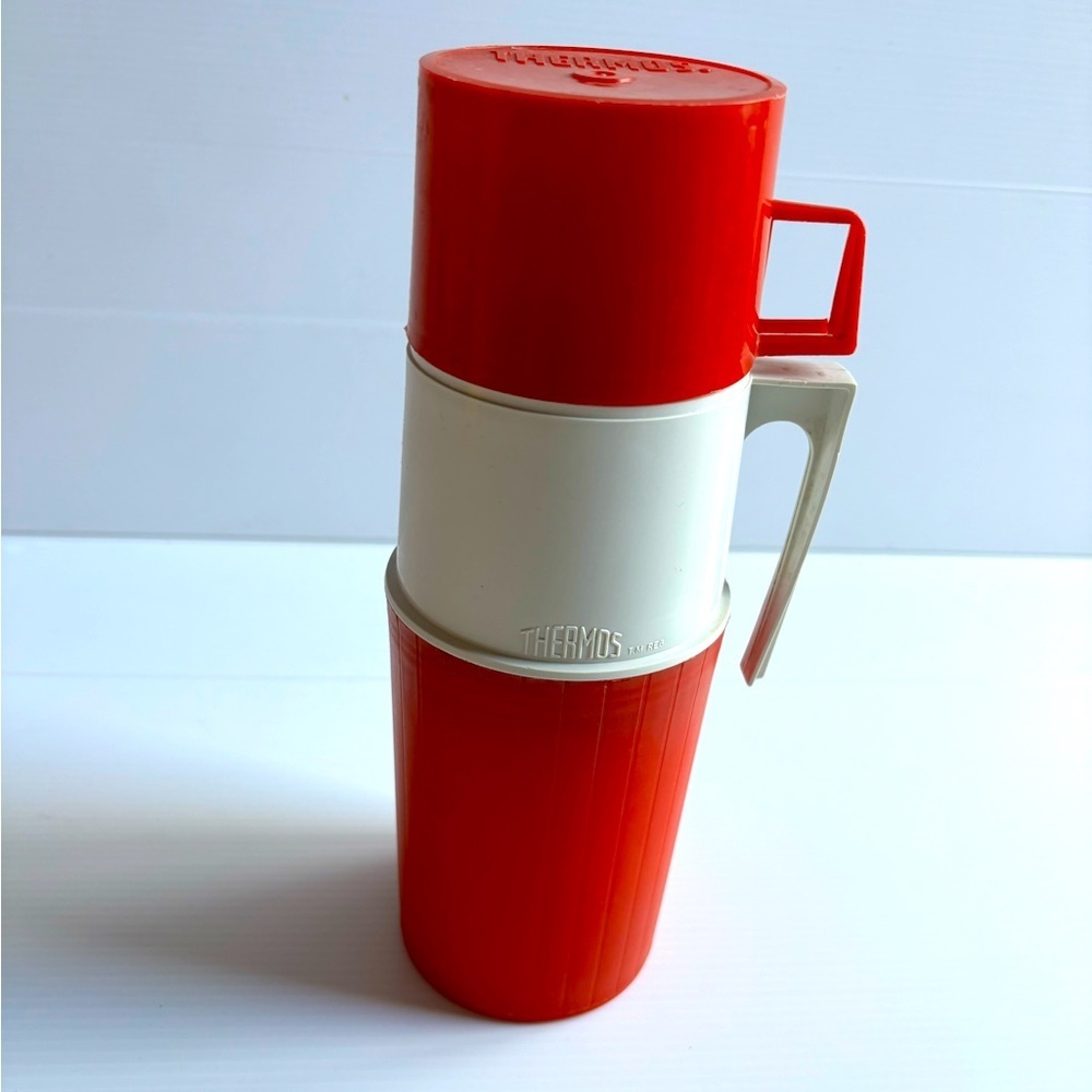 Vintage Thermos Red Vacuum Glass